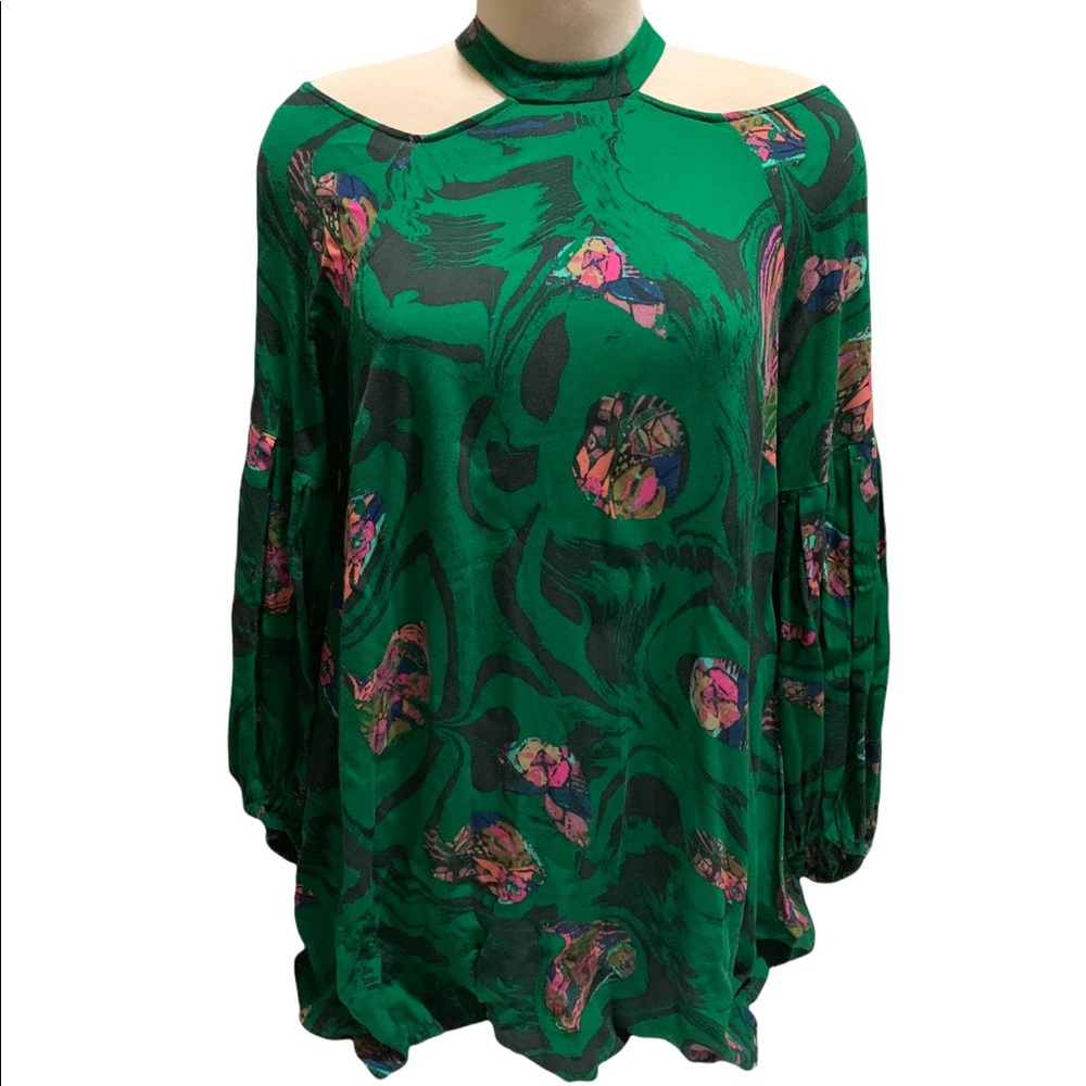 Free People Kelly Green Cold Shoulder Tunic